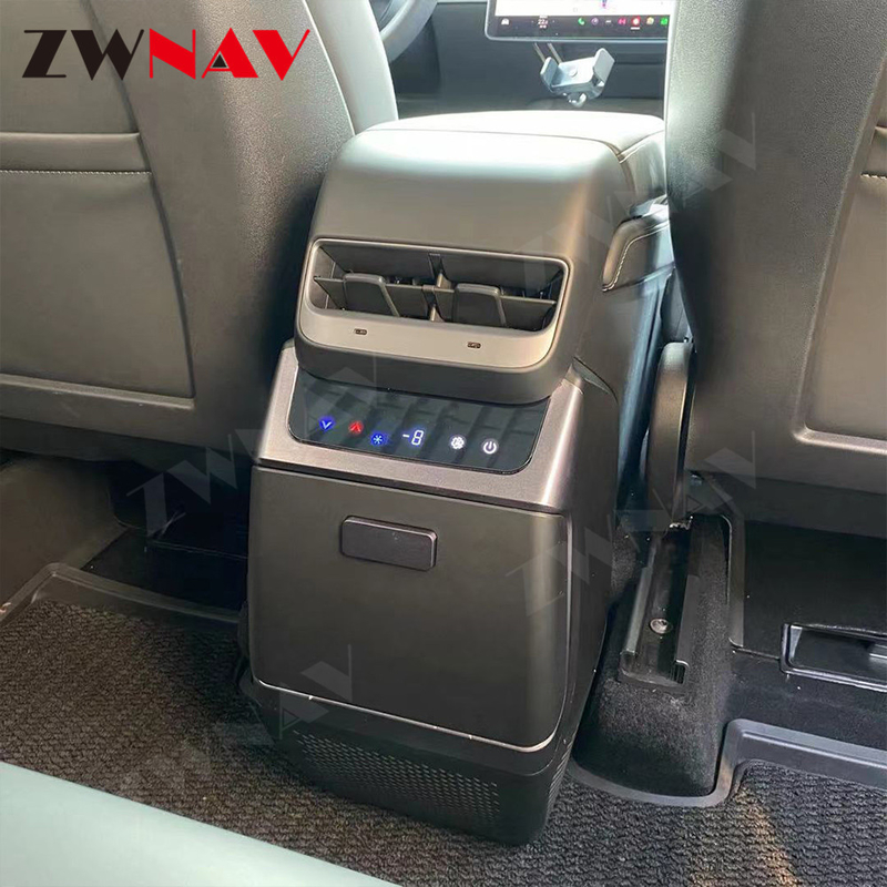 টেসলা মডেল ওয়াই সেন্টার কনসোল স্টোরেজ বক্স DC12V সংশোধিত অ্যাক্সেসরি