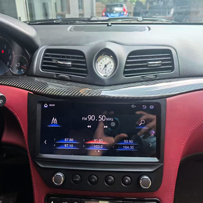 Maserati GT/GC GranTurismo-এর জন্য Android 10 Car Radio Fascia ব্ল্যাক স্ক্রীন কার্বন ফাইবার